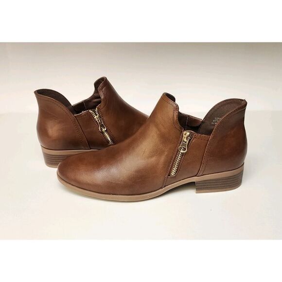 Royu Sophia Faux Leather Ankle Brown Boots Size 9.5M Memory Foam - Picture 6 of 8